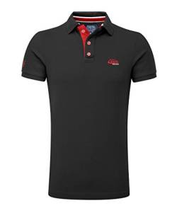 M.Conte Herren Poloshirt Basic Men's Kurzarm Polohemd T-Shirt Polo-Shirt Pique- Gr. L, Schwarz-Black von M.Conte