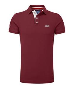 M.Conte Herren Poloshirt Basic Men's Kurzarm Polohemd T-Shirt Polo-Shirt Pique- Gr. XL, Dunkel-Rot von M.Conte