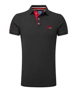 M.Conte Poloshirts für Herren Kurzarm NEU Hochwertiger Vorgewaschener Piquet Stoff Polohemd T-Shirt Polo-Shirt Basic Golf-Poloshirts für Herren S M L XL XXL XXXL Romano (S, Schwarz-Black) von M.Conte