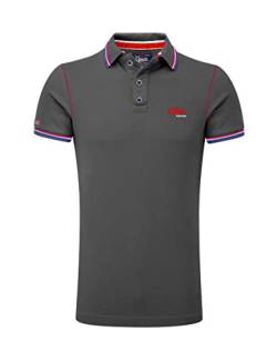 M.Conte Poloshirts für Herren Kurzarm Polohemd Strech-Baumwolle T-Shirt Fun Poloshirt Pique Basic Men's Plain Royal Blau S M L XL XXL XXXL Romano (XXXL, Anthrazit Grau) von M.Conte