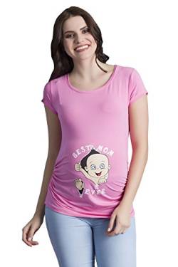 Best Mom Ever - Lustige witzige süße Umstandsmode mit Motiv Umstandsshirt für die Schwangerschaft T-Shirt Schwangerschaftsshirt, Kurzarm (Rosa, Medium) von M.M.C.