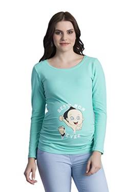Best Mom Ever - Umstandsmode Umstandsshirt mit Motiv Sweatshirt Schwangerschaftsshirt für die Schwangerschaft, Langarm (Mint, Medium) von M.M.C.