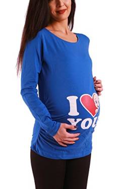 Love - Lustige witzige süße Umstandsmode Umstandsshirt Schwangerschaftsshirt Sweatshirt mit Motiv für die Schwangerschaft, Langarm (Dunkelblau, Large) von M.M.C.