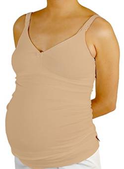 M.M.C. Stilltop mit integriertem BH 2 in 1 Tanktop Stillbh Stillhemdchen Unterhemd (85, Nude) von M.M.C.