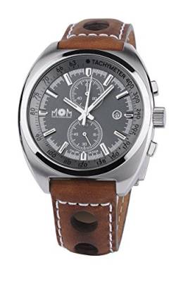 M.O.M. Manifattura Orologiaia Modenese Herren Chronograph Quarz Uhr mit Leder Armband PM7610-0127 von M.O.M. Manifattura Orologiaia Modenese