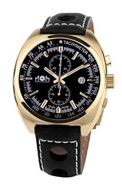 M.O.M. Manifattura Orologiaia Modenese Herren Chronograph Quarz Uhr mit Leder Armband PM7610-6222 von M.O.M. Manifattura Orologiaia Modenese