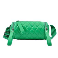 Kissenförmige Tasche für Damen, Gesteppte Leder-Umhängetasche, kleine Schultertasche, runde Form, Handtasche, lässig, Grün von M.lemo925