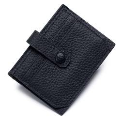 M.lemo925 Echtes Leder Slim Kreditkartenhalter Brieftasche mit ID Case Wallet Mini Fronttasche Geldbörse, Schwarz von M.lemo925