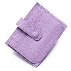 M.lemo925 Echtes Leder Slim Kreditkartenhalter Brieftasche mit ID Case Wallet Mini Fronttasche Geldbörse, Violett von M.lemo925