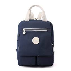M.lemo925 Großer Rucksack für Damen, mehrere Reißverschlusstaschen, Nylon, Tagesrucksack, modischer Reiserucksack, Blau von M.lemo925