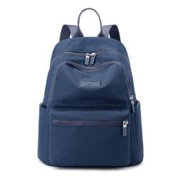 M.lemo925 Großer Rucksack für Damen, mehrere Reißverschlusstaschen, Nylon, Tagesrucksack, modischer Reiserucksack, Blau von M.lemo925
