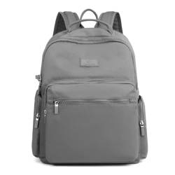 M.lemo925 Großer Rucksack für Damen, mehrere Reißverschlusstaschen, Nylon, Tagesrucksack, modischer Reiserucksack, GRAU von M.lemo925
