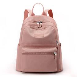 M.lemo925 Großer Rucksack für Damen, mehrere Reißverschlusstaschen, Nylon, Tagesrucksack, modischer Reiserucksack, Pink von M.lemo925