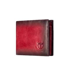 M.lemo925 Herren-Geldbörse aus echtem Leder mit RFID-Blockierung und Kreditkartenfach – Vintage-Stil, Rot/Ausflug, einfarbig (Getaway Solids) von M.lemo925