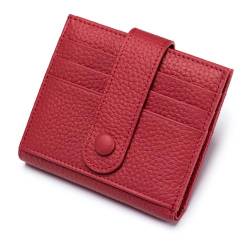 M.lemo925 Kleine Geldbörse aus echtem Leder für Damen und Herren, Kreditkartenhalter, schmale Vordertasche, Rot/Ausflug, einfarbig (Getaway Solids) von M.lemo925