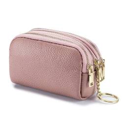 Münzgeldbörse für Damen, echtes Leder, kleine Kleingeldtasche, Schlüsselanhänger, Geldbörse, Clutch, Rose von M.lemo925