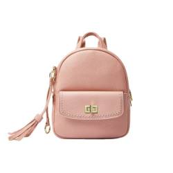 Multifunktions-Rucksack für Damen, Quasten-Schultertasche, kleine Größe, Tagesrucksack, lässiger Wanderrucksack, Handtasche, Pink von M.lemo925