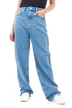 M17 Damen, Mid Blue Womens Ladies Denim Jeans Straight Leg High Rise Comfy Casual Cotton Trouser Pants with Pockets (16 von M17