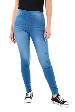 M17 Damen 5056242803546 Jeans Jeggings Skinny Fit Klassische lässige Baumwollhose Hose mit Taschen (12, Mid Wash Blue), 40 von M17