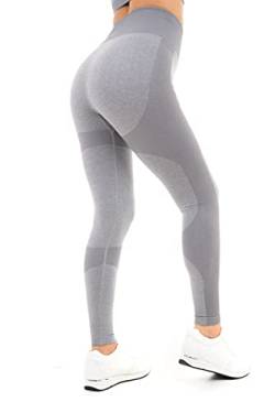 M17 Damen Ladies Marl Seamless Leggings, grau, XL von M17