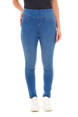M17 Damen Women Ladies Denim Jeans Jeggings Sculpt Pull On Skinny Fit Casual Cotton Trousers Pants with Pockets (14, Bright Blue) von M17