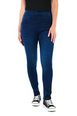 M17 Damen Women Ladies Denim Jeans Jeggings Sculpt Pull On Skinny Fit Casual Cotton Trousers Pants with Pockets (20, Blue) von M17