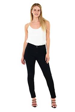 M17 Damen Women Ladies High Waisted Denim Casual Cotton Trousers Pants with Pockets (22, Black) Jeans mit hoher Taille, Skinny Fit, legere Baumwollhose mit Taschen, Schwarz, 48 von M17