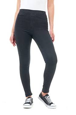 M17 Damen Women Ladies Jeans Skinny Fit Classic Casual Cotton Trousers Pants with Pockets (8, Black) Jeanshose, Denim, Jeggings, klassisch, Baumwolle, lässig, mit Taschen (8, schwarz), 9 von M17