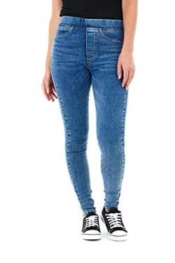 M17 Damen Women Ladies Trousers Pants with Pockets Denim Jeans Jeggings Skinny Fit Classic Casual Hose mit Taschen, Acid Blue, 44 von M17