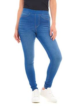 M17 Damen Women Ladies Trousers Pants with Pockets Denim Jeans Jeggings Skinny Fit Classic Casual Hose mit Taschen, Leuchtendes Blau, Herstellergröße 22 ( EU 48) von M17