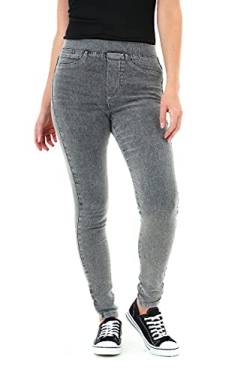 M17 Damen Women Ladies Trousers Pants with Pockets Denim Jeans Jeggings Skinny Fit Classic Casual Hose mit Taschen, Säureschwarz, 24 von M17