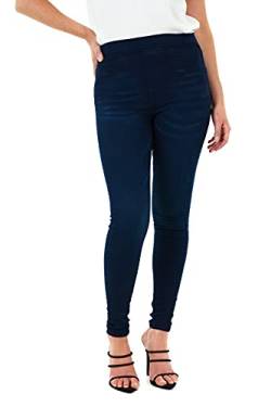 M17 Damen Women Ladies Trousers Pants with Pockets Jeans Jeggings Skinny Fit Klassische Casual Baumwollhose Hose mit Taschen (8, Dark Wash Blue), 34 von M17
