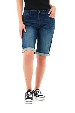 M17 Damen Womens Casual Knee Length Denim Jeans-Shorts, Indigo, 38 von M17