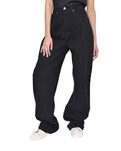 M17 Damen Womens Ladies 90s Wide Leg High Waisted 90er Denim Jeans mit weitem Bein und hoher Taille, Black, 14 von M17