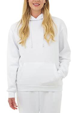 M17 Damen Womens Ladies Recycled Over The Head Hoodie Soft Cosy Sweatshirt Kapuzenpullover aus recyceltem Material, weich, kuschelig, Größe M, Weiß, 38 von M17