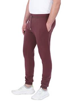 M17 Herren Jogginghose mit schmalem Bein, legere Hose, Jogger, Trainingshose, Fitnessstudio, Bündchen am Saum, Taschen, Burgunderrot, 36-41 von M17