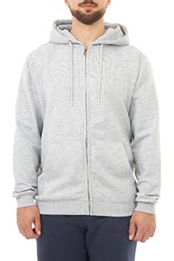 M17 Herren Mens Recycled Zip Up Hoody Soft Casual Hooded Sweatshirt Top Jacket Jumper, Grey Kapuzenpullover, recycelt, mit Reißverschluss, weich, lässig, Größe XS, Grau von M17