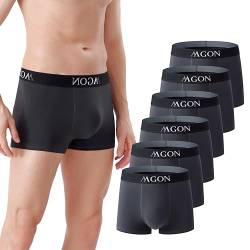 MA-GON Boxershorts Herren aus Baumwolle 6 er Pack Männer Unterhosen breiter Hosenbund weich und ohne Einschneiden Gr. M 6X Dunkel grau von MA-GON