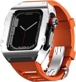 MAALYA Rm Style Edelstahl-Uhrengehäuse Fluor-Gummi-Armband, für Apple Watch Ultra 49 mm, Titan-stoßfeste Lünetten, Übungsband, für iWatch 8 49 mm Damen und Herren Uhrenarmband, For 49mm, Achat von MAALYA
