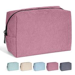 MAANGE Kleine Kosmetiktaschen Reise Make up Tasche Cord Schminktasche für Handtasche Tragbare Vielseitige Schminktasche Reißverschlusstasche Für Frauen (rot) von MAANGE