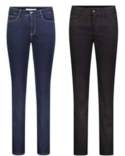 MAC Angela 2er Pack Damen Jeans in Verschiedene Farbvarianten Damen Hose, Größe:W34/L34, Farbe:D999+D801 von MAC Jeans