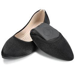 MACHSWON Ballerinas für Damen, bequem, elegant, flach, Memory-Schaum, lässig, zum Reinschlüpfen, spitzer Zehenbereich, Hochzeit, Ballerina-Schuhe, Damen, Schwarz , 40.5 EU von MACHSWON