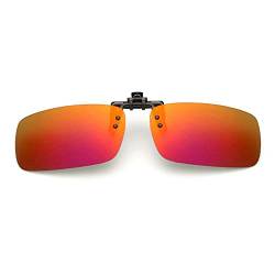 MACHSWON Polarisierte Klappbrille zum Aufstecken, Nachtsicht, UV400, Sonnenbrille für Männer und Frauen, zum Autofahren, Wandern, Angeln, Outdoor-Sport, rot von MACHSWON