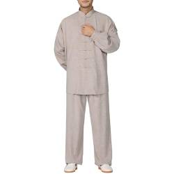 MACITA Tai Chi Kleidung für Herren Frauen - Kampfkunst Trailsuits Qigong Flügel Chun Shaolin Kung Fu Hemd Training Tücher Anzug grey-M von MACITA
