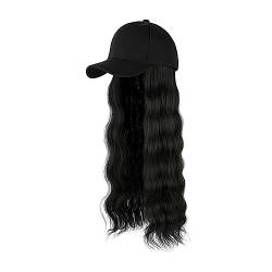Haarersatzperücke Lange Haarkappe, langes Urlaubshaar, Hut, Körper, Mode, Damenkopf, Haar-Sets, Perückenkappe Haarverlängerungen für Damen (Color : 2) von MACIUM