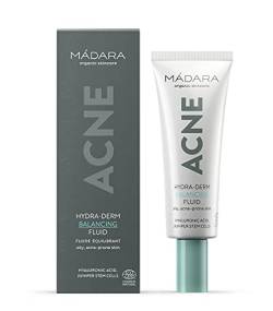 MÁDARA Organic Skincare | ACNE Hydra-Derm Balancing Fluid - 40ml, hautausgleichend, tief feuchtigkeitsspendend, nicht komedogen, dermatologisch entwickelt von MÁDARA