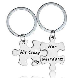 2 Paar Geschenke für Paare mit Aufschrift His Crazy Her Weirdo von MADHAHEFU