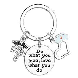 Nurse Gifts Inspirational Gifts for Nurse Keychain Graduation Gifts for Nurse Nursing Pendant Jewellery, Love What You Do, Einheitsgröße von MADHAHEFU