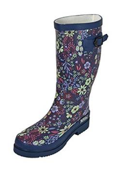 MADSea Damen Gummistiefel Flower Blumenprint Langschaft, Größe:42 EU von MADSea