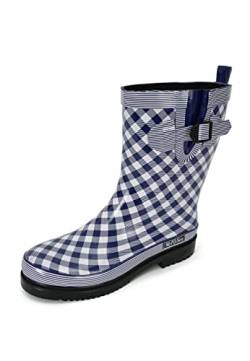 MADSea Damen Gummistiefel Ocean Checkered Halbschaft kariert, Frau:dunkelblau, Größe:40 EU von MADSea